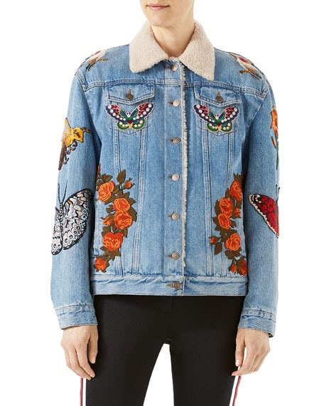 gucci jackie denim black|gucci denim jacket embroidered rep.